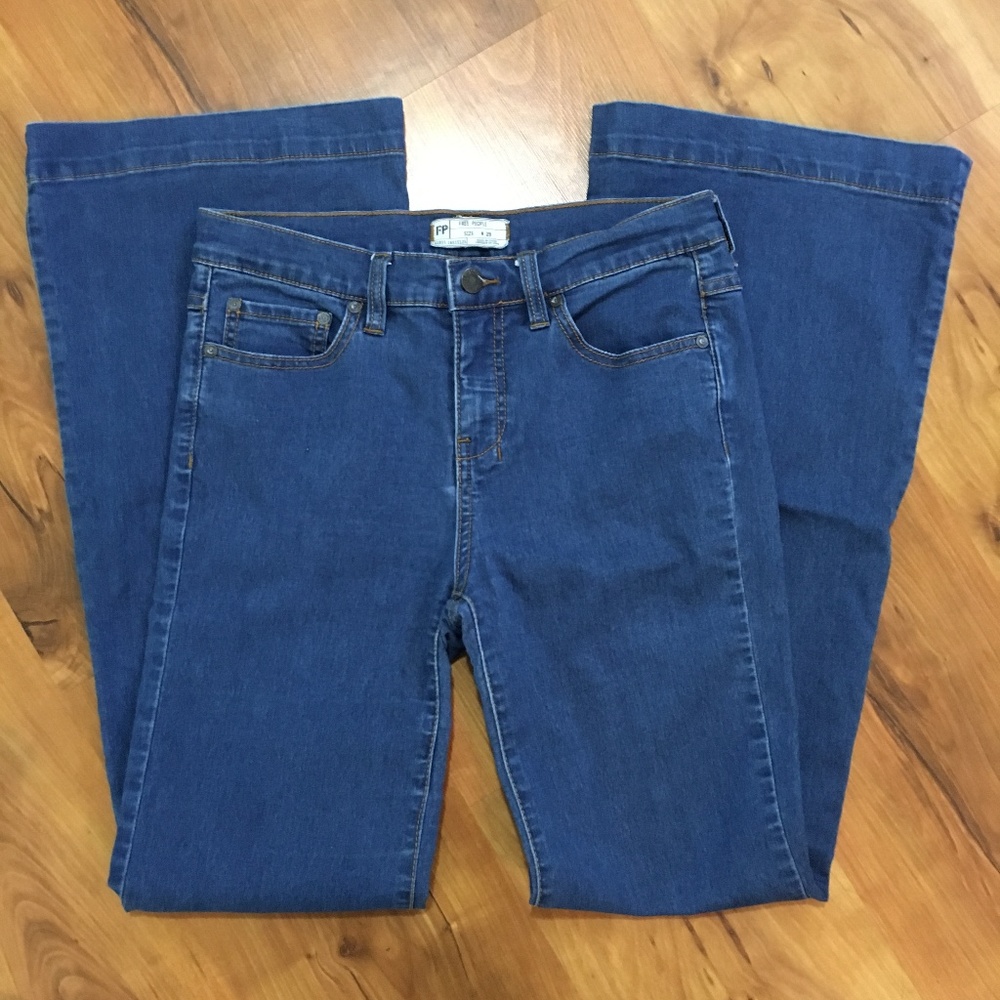Free People Mid-Rise Flare Skinny Stretch Jeans 29